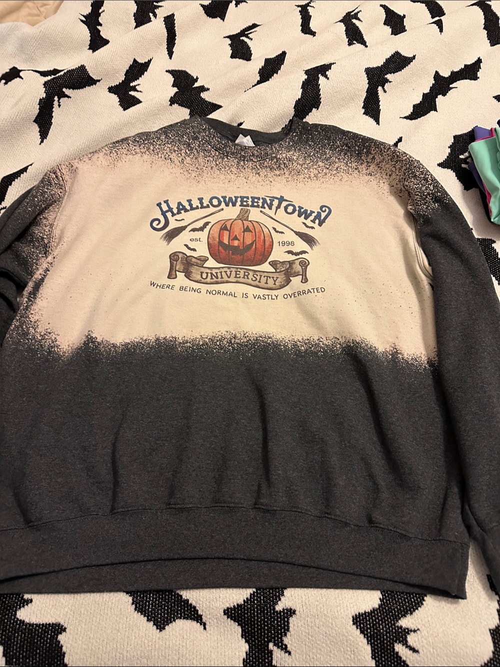 Halloweentown University Ombre Pullover Sweatshirt - Black/Cream